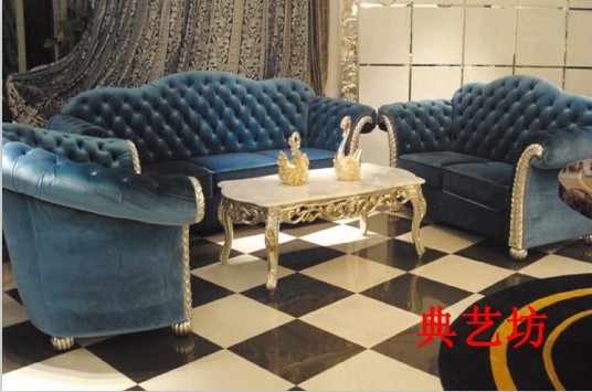 定制深圳酒店客房沙发，欧式布艺实木沙发椅JDS-19